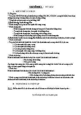 Toán 8 - Chuyên đề 1 Tứ giác